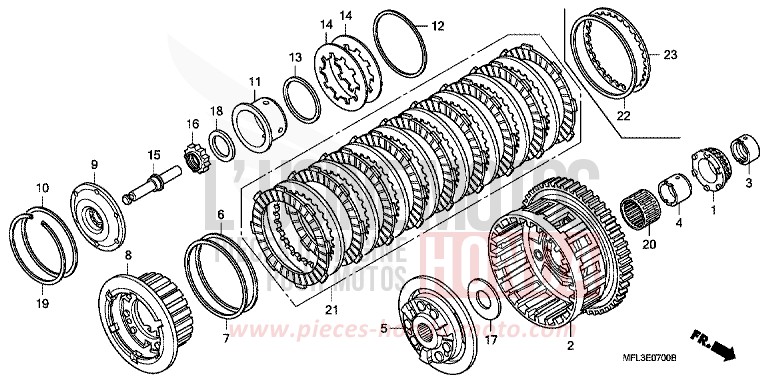 CLUTCH for CBR1000RR Fireblade ACHILLES BLACK METALLIC-U (NH124) from 2009